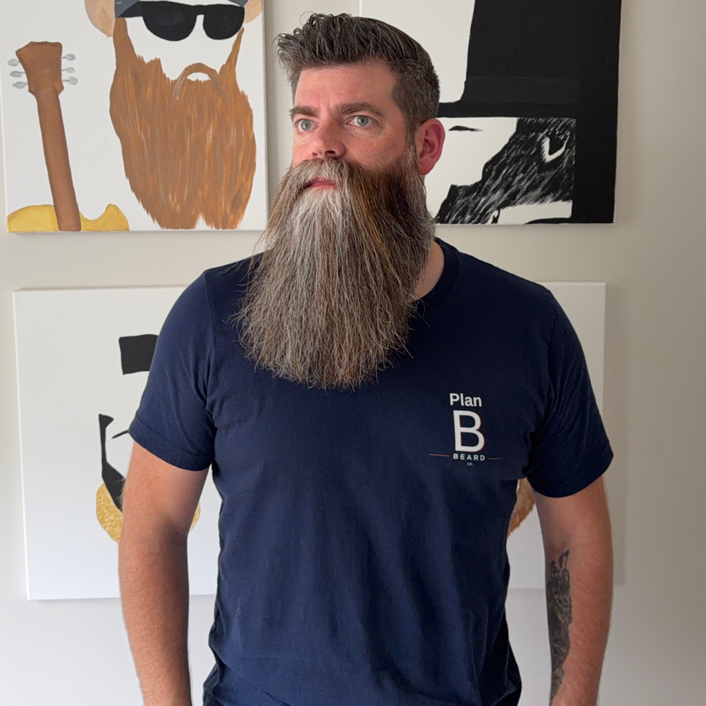 Navy Plan Beard T-Shirt