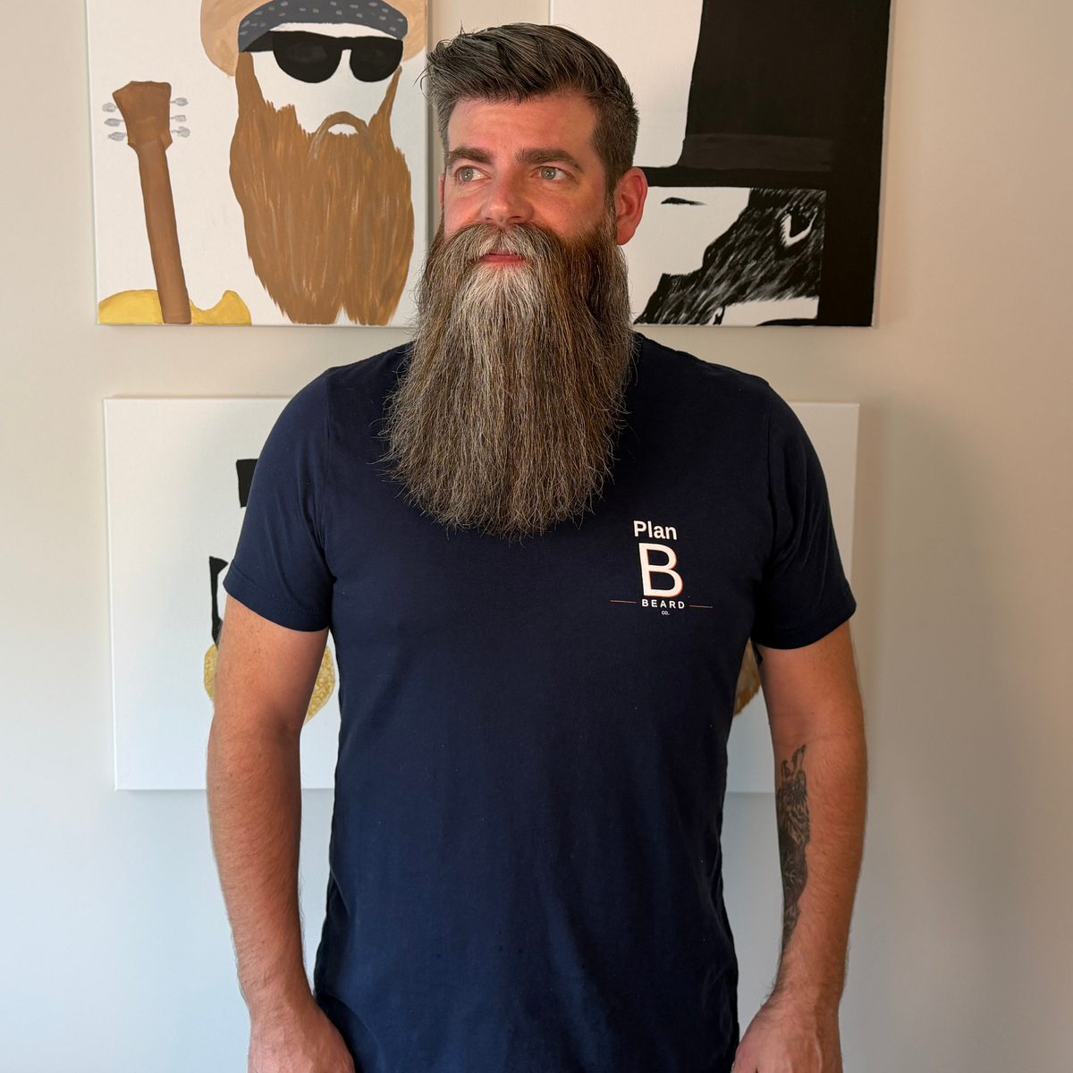 Elevate Navy Plan Beard T-Shirt